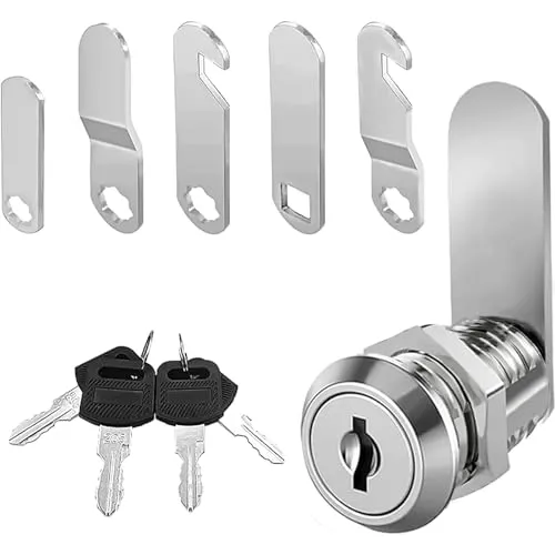 luckaide Briefkastenschloss 16mm, Nockenschloss, Kommt mit 5 Verschiedene Schlossplatten,Briefkastenschloss, Schrankschloss, 18mm Schrankschloss, Möbelschloss, für Schranktüren, Möbel Verwendet