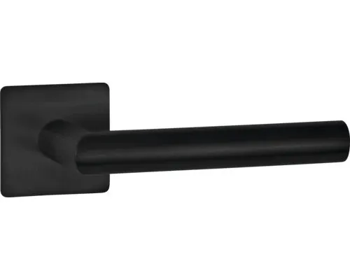 Drückerpaar Hermat Basic 02 auf flacher Rosette eckig schwarz