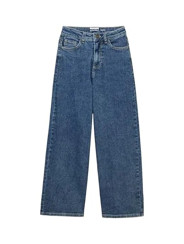 TOM TAILOR Mädchen Wide Leg Fit Jeans - Blue Denim, Größe 140 - Stylische Jeans im Five-Pocket Style mit hohem Bund und weitem Bein. Perfekt für Freizeit und besondere Anlässe. Weiche Baumwoll-Elasthan Mischung für besten Tragekomfort.