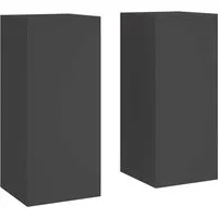vidaXL Outdoor-Pflanzensäulen Set 2 Stk. Schwarz 24x24x55 cm - Garten-Zubehör: Robuste Stahlpflanzgefäße im modernen Design, ideal für die Präsentation deiner Pflanzen im Außenbereich.