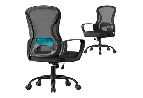 SONGMICS Ergonomischer Bürostuhl mit Lendenstütze und Netzgewebe - Bequemer Drehstuhl für Büro und Homeoffice, ideal für langes Sitzen. Mit verstellbarer Höhe und atmungsaktivem Netzgewebe für optimalen Komfort.