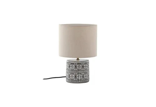 Lucande Tischleuchte Thalorin, 1 x 15 W LED - Nachttischleuchten mit stilvollem Keramik- und Textildesign, ideal für eine gemütliche Atmosphäre im Schlafzimmer.