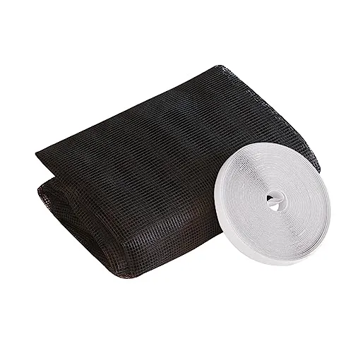 Windhager 3418 Fliegengitter aus 100% Polyester 130 x 150 cm, inkl Klettband, schwarz (1,95 qm)