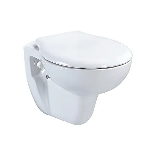 Belvit Taharet Bidet Wand Hänge WC Weiß mit Softclose - Einteilige Toilette mit Hygienedusche und Softclose-Deckel, aus hochwertiger Sanitärkeramik für eine unkomplizierte Wand-Installation und modernen Komfort.