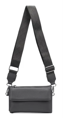 ITALYSHOP24 Geldbörse Damen Umhängetasche CrossBody Brieftasche Geldbörse Handytasche Reise (Tasche mit einem breitem Muster Stoffgurt/Umhängeband), Bodybag Cross Bag Schmucktasche Brieftasche Clutch Abendtasche