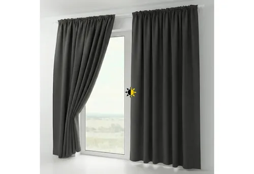 Beautex Verdunkelungsvorhang 2er Set mit U-Band - Stark abdunkelnder Uni Vorhang von Beautex für stilvolle Raumgestaltung. Der pflegeleichte Vorhang reduziert Geräusch- und Lichtdurchlässigkeit und passt perfekt in Wohn- und Schlafräume.