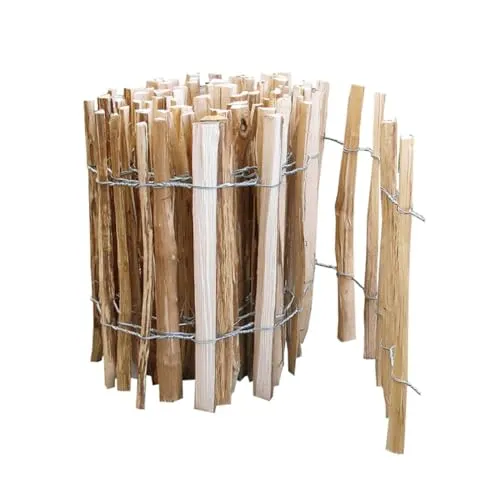 Staketenzaun Haselnuss 60 x 300 cm - Gartenzäune aus hochwertigem Holz, ideal für eine natürliche Abgrenzung und Sichtschutz im Garten.