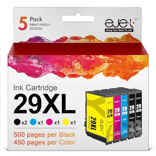 ejet 5er-Pack 29XL Druckerpatronen für Epson 29 XL 29XL Multipack Patronen für Expression Home XP-235 XP-245 XP-255 XP-332 XP-335 XP-342 XP-352 XP-345 XP-432 XP-435 XP-442 XP-445