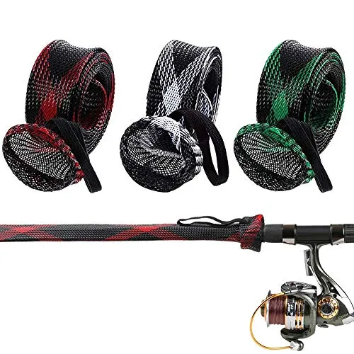 Ianulus 3 Stücke Angelrutensocken Angelrutenhülle Schutzhülle für Angelrute Spincasting Ruten Spinnruten Rutentasche Schutzruten ür Angelruten bis 170cm, um EIN Verkratzen der Angelrute zu Verhindern