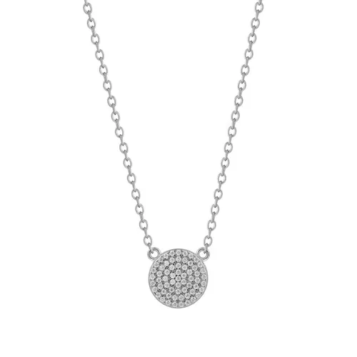 Collier 45cm aus Sterlingsilber mit Zirkonia - Elegante Halskette aus 925 Sterlingsilber mit 10 mm Zirkonia. Perfekt für jeden Anlass und verleiht Ihrem Look einen funkelnden Akzent.