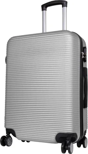 ABS Hartschale Reise Koffer Trolley Malaga Silber Gr. L in silber von Warenhandel König
