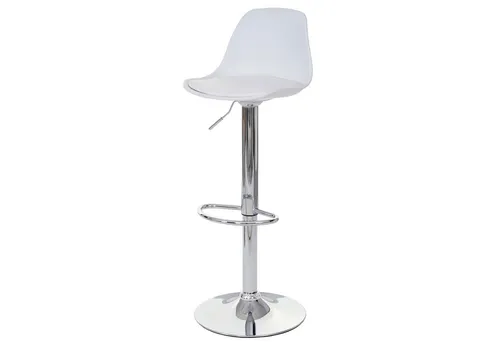 PROREGAL® Barhocker 2x Barhocker, einfach Sitzhöhe 60-80cm Kunstleder Weiß Barstuhl