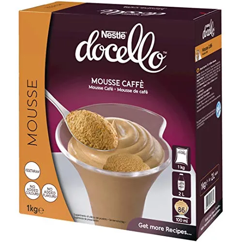 Nestlé docello Mousse Café, Dessertpulver, Vegetarisch, 1er Pack (1 x 1kg)