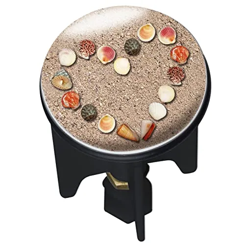WENKO Waschbeckenstöpsel Pluggy® Heartbeach - Abfluss-Stopfen, für alle handelsüblichen Abflüsse, Kunststoff, 3.9 x 6.5 x 3.9 cm, Mehrfarbig
