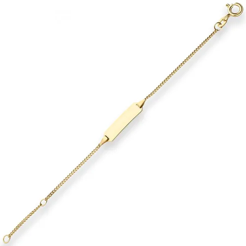 1,4mm Id-Armband Panzerkette aus 333 Gold - Elegantes Goldarmband für Kinder aus 333 Gelbgold, 14 cm lang. Ideal für besondere Anlässe und als stilvolles Accessoire.