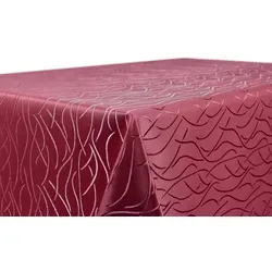 Beautex Tischdecke Tischdecke Streifen, bügelfreie, fleckabweisend, pflegeleicht (1-tlg) rot Eckig | 130 cm x 260 cm