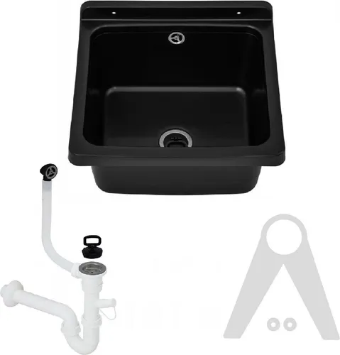 Schwarzes Ausgussbecken RIVA 10841 in schwarz von QLS