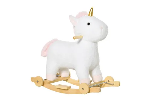 HOMCOM 2-IN-1 Schaukelpferd mit Rädern von HOMCOM