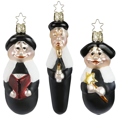 Kurrendeleiter schwarz 11,5cm - Inge-Glas® Weihnachtsbaumschmuck - Eleganter Christbaumschmuck in Form einer Kurrendeleiter. Hochwertig aus Glas gefertigt und ideal für festliche Dekorationen. Made in Germany.