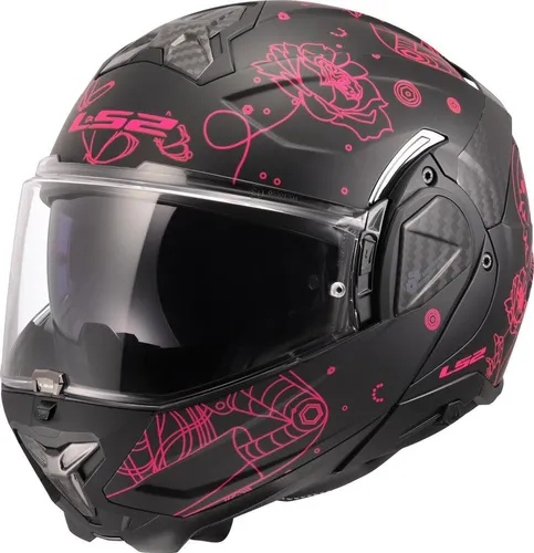 LS2 FF910 Advant II Sophia Klapphelm, schwarz-pink, Größe S