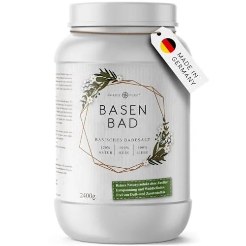 Basen-Bad von Nordic Pure 2400g | Basischer Badezusatz Made in Germany | Basisches Wellness-Badesalz Perfekt für ein Vollbad, Sitzbad, Fußbad oder Handbad