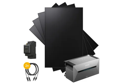 Kleines Kraftwerk Balkonkraftwerk, 1920 W, Monokristallin, (ohne Halterung), 4 x 480W, Anker Solarbank 2 Pro