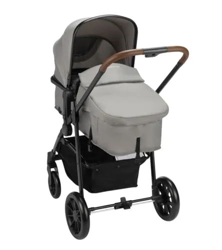 Bebeconfort Haze Trio, Kinderwagen 3-in-1 Komplettset, 0–4 Jahre, max. 22 kg, 2-in-1-Sitzeinheit, wendbarer und leichter Baby-Kinderwagen, i-Size-Babyschale, kompakt zusammenklappbar, Mineral Gray