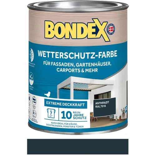 BONDEX Wetterschutz-Farbe anthrazit (RAL 7016) 0,75 L