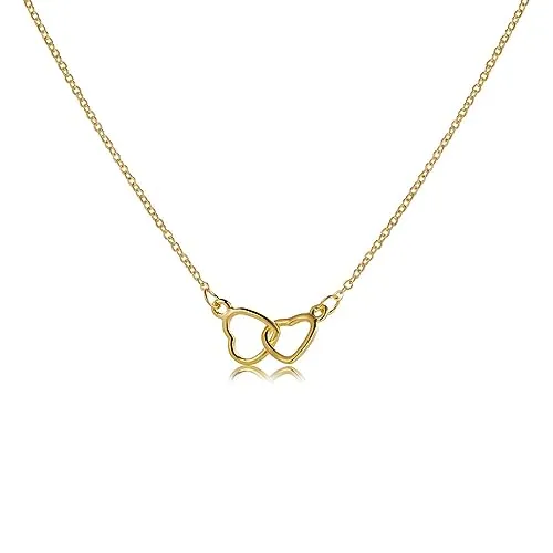 Cubahop Herz Anhänger Choker Halsketten Clavicular Chain Einstellbarer Schmuck für Frauen und Mädchen (Gold)