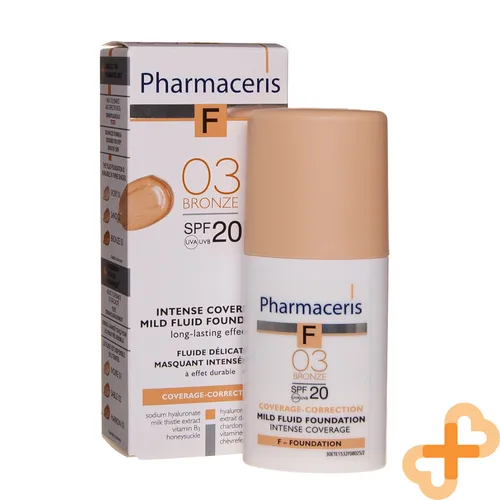 Pharmaceris F - Intense Coverage Fluid Foundation SPF 20 Bronze - Make-up mit hoher Deckkraft und LSF 20, ideal für einen makellosen Teint und Sonnenschutz in einem.