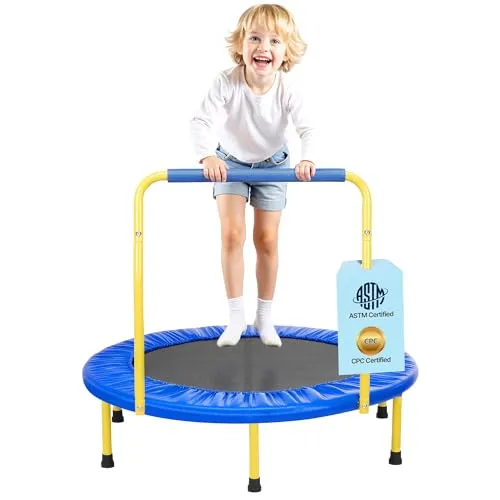 VEVOR Mini Trampolin für Kinder 810x920x920 mm - Trampolin für Indoor und Outdoor mit 60 kg Tragfähigkeit, fördert spielerisch Fitness und Koordination für Kinder ab 3 Jahren, zusammenklappbar für einfache Aufbewahrung.