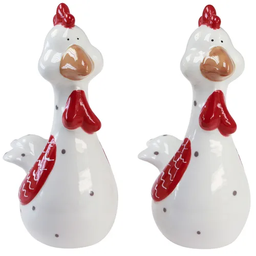 Deko Hühner Osterdeko Figuren 12cmx7,5cmx18,5cm 2St Tischdeko Frühling, 2 Stück