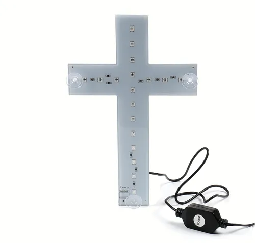All Ride Kreuz Leuchte 24 Volt - Multi-Color LED für LKW Fahrerkabine - Innenbeleuchtung mit 18 LEDs und Touch-Sensor für Farbwahl, ideal für eine individuelle Trucker Innenausstattung.