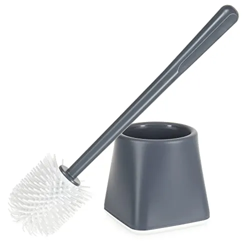 com-four® WC-Bürste mit Halter - Toiletten-Bürste mit hygienischen Silikon-Borsten und Ständer - Kunststoff Klo-Reinigungsbürste für Bad und Gäste-WC [Auswahl variiert] (1 Stück - Silikon)