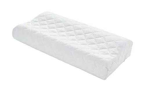 La Vida Kopfkissen Nackenstützkissen ErgoDream 67x35x13 cm | ergonomisches Schlafkissen Weiß mit Füllung aus Schaumstoff | Bezug gesteppt mit Reißverschluss