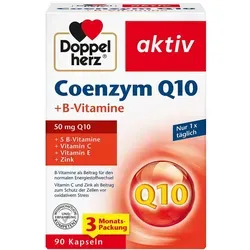 Doppelherz Coenzym Q10 + B-Vitamine Kapseln - Nahrungsergänzung zur Unterstützung des Energiestoffwechsels, fördert die Hautgesundheit und hilft, ein jugendliches Aussehen zu bewahren.