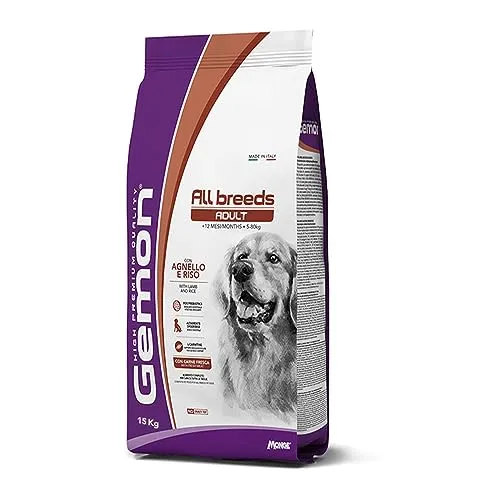 Gemon von Monge – Medium Adult, Hundefutter, Lamm und Reis, 15 Kilogram.