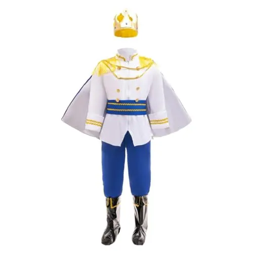 Lito Angels Königlicher König Charmant Kostüm Prinz Kleid Verkleidung mit Krone für Kinder Jungen Größe 9-10 Jahre 140, Blau