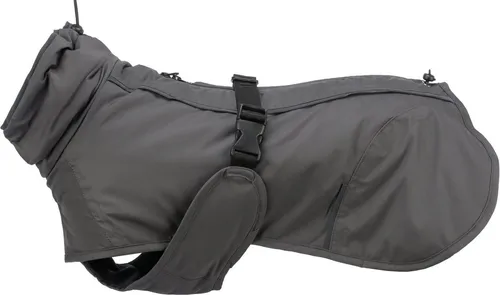 Trixie Hundemantel Limoux Steingrau - Winterjacke für Hunde aus hochwertigem Polyester, windundurchlässig mit verstellbaren Beinschlaufen für optimalen Sitz und Bewegungsfreiheit.