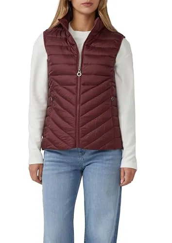 s.Oliver RED LABEL Slim Fit Steppweste in Bordeaux, Größe 40 - Moderne Damen Funktionsjacke mit schmaler Passform und Stehkragen, ideal für vielseitige Kombinationen. Praktische Taschen und ein stilvolles Design machen sie zum perfekten Begleiter.
