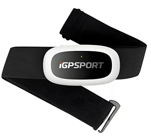 IGPSPORT HR40 Herzfrequenzmesser, Bluetooth & ANT+ mit Brustgurt für Laufen, Radfahren, Fitnessstudio, kompatibel mit Garmin Polar Wahoo - schwarz