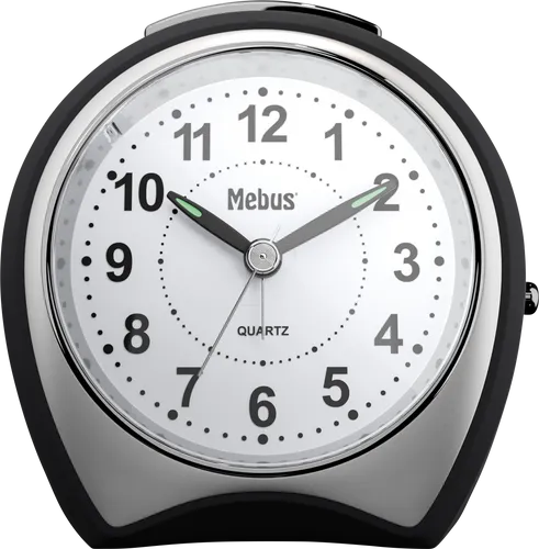 Mebus 27220 Quarzwecker - Wecker mit leise gangwerk und analoger Anzeige, ideal für ruhige Nächte. Mit Weckwiederholung und LED-Beleuchtung für optimale Sichtbarkeit.