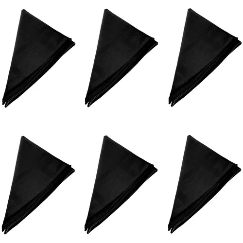 6er Pack Textil Servietten 45 x 45cm 100% Baumwolle 4 seitig eingesäumt Schwarz