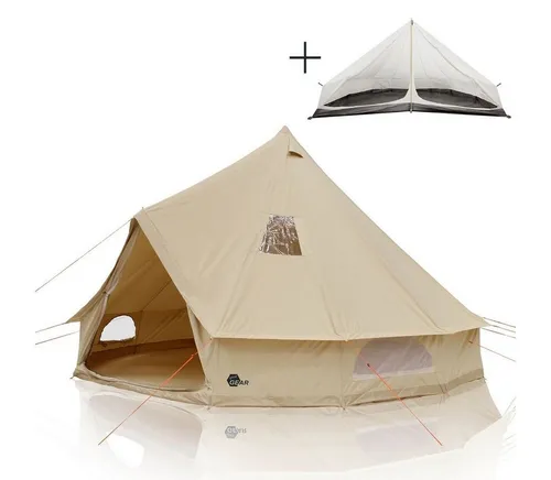 yourGEAR Zelt Desert 8 Pro - UV50+ Tipi Familienzelt - Tipizelt für bis zu 8 Personen mit Schlafkabine, UV50+ Schutz und großzügigen Maßen für komfortables Camping.