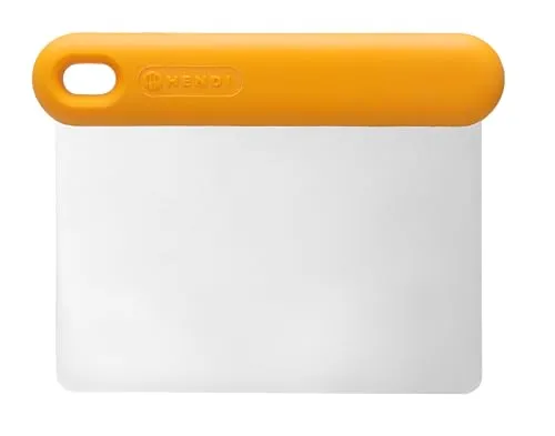 HENDI Teigschneider, fur Pizzateig, Heavy-duty, ergonomischer Griff, Teigkarte, Teigschaberkarte, Teigspachtel, Teigschaber, 130x95x(H)13mm, Edelstahl, Polypropylen, orange
