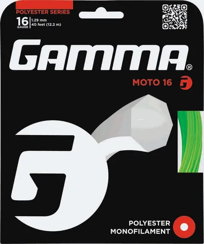 Gamma Tennissaite Moto (Haltbarkeit+Spin) limettegrün 12m Set, Saitendicke: 1.29