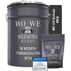 WO-WE 2K Epoxidharz Bodenversiegelung W734, Klar, 1.5-9Kg - Hochwertige 2K Epoxidharz Versiegelung für Boden- und Wandflächen, ideal für Werkstätten und Industrie. Bietet ausgezeichnete Widerstandsfähigkeit und schnelle Aushärtung für langlebigen Schutz.