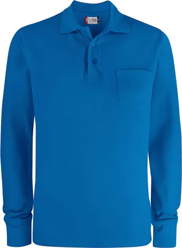 Clique Basic Polo Pocket L/S - Klassisches Uni-Basic-Polo mit langen Ärmeln, ideal für den Alltag. Aus 100% ringgesponnener Baumwolle, mit Brusttasche und bequemer Passform. Waschbar bis 40°C, bietet Komfort und Stil für jede Gelegenheit.