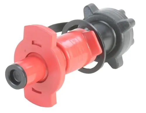hünersdorff Motorrad-Sicherheits-Einfüllsystem aus HD-PE für Kraftstoff, ideal zum Aufsetzen auf Motorradtanköffnungen, schwarz/rot, 16,0 x 5,4 x 5.4 cm