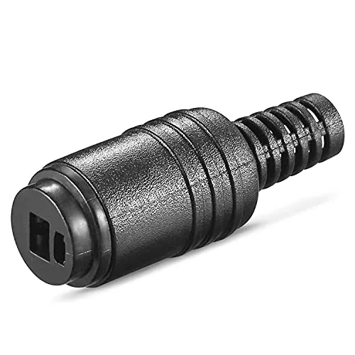 PerfectHD DIN Lautsprecherbuchse | mit Schraubanschluss | Gerade Schraubbar Knickschutz 2,2 mm | Boxen Audio Adapter Kabelanschluss Lautsprecher Buchse Kupplung | Schwarz | 1 Stück